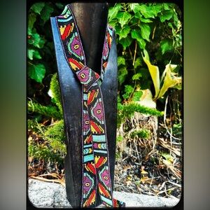Peyote stitch beaded scarf tie necklace.